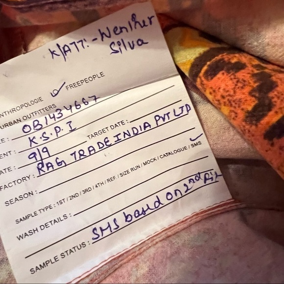 NWT FREE PEOPLE Woodblock Design Print Faux Wrap Tie Side Mini Skirt Size XS - Picture 14 of 14